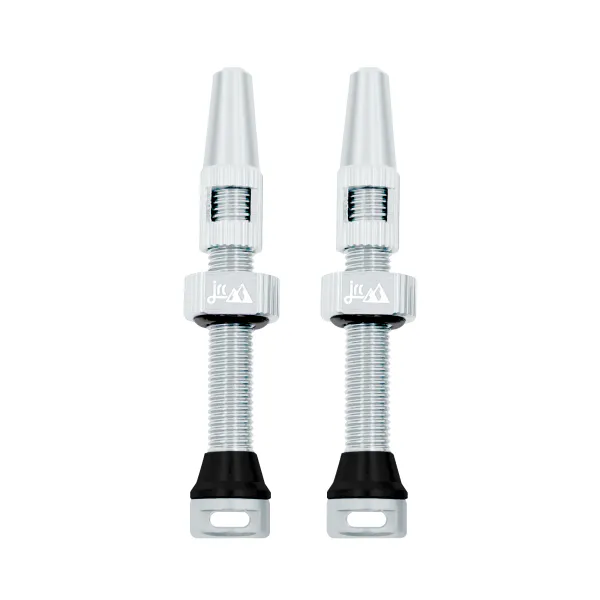 JRC Components Wentyle tubeless JRC aluminiowe 44 mm srebrne, zestaw 2 szt.