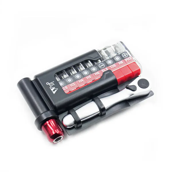 JRC Components Zestaw narzędzi rowerowych JRC Mini Ratchet Tool Set, 10 głowic, srebrny